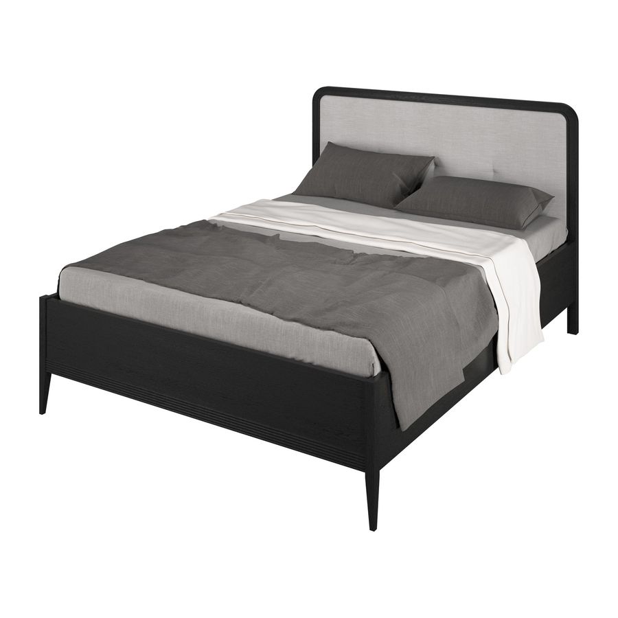 Кровать с мягкой вставкой без изножья 1600 Берген Dark